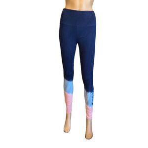 New PINK Victoria's Secret High Waist Tie Dye Leggings Blue size Small E84